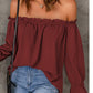 Frill Off-Shoulder Flounce Sleeve Blouse