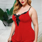 Lace Trim Plus Size Pajamas Set