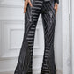 Double Take Sequin High Waist Flared Pants