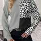 Leopard Color Block Round Neck T-Shirt