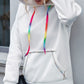 Contrast Stitching Drawstring Raglan Sleeve Hoodie