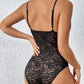 Lace Plunge Spaghetti Strap Bodysuit