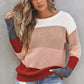 Color Block Round Neck Sweater