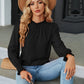 Frill Mock Neck Long Sleeve Blouse