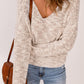 Heathered Chunky Knit Twisted Open Back Sweater