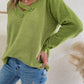 V Neck Pullover Knit Top