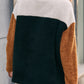 Color Block Quarter Zip Dropped Shoulder Sweatshirt