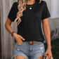 Heathered Round Neck Short Sleeve T-Shirt