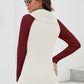 Contrast Decorative Button Turtleneck Sweater