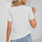 Ruched Round Neck Short Sleeve T-Shirt