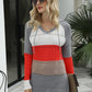 Color Block Hooded Sweater