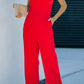 Twisted Grecian Neck Wide Leg Jumpsuit