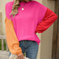 Color Block Dropped Shoulder Sweater