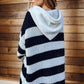 Striped Hooded Mini Sweater Dress