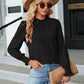 Frill Mock Neck Long Sleeve Blouse