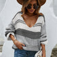 Color Block V-Neck Dropped Shoulder Sweater