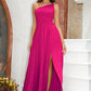 One-Shoulder Split Maxi Dress