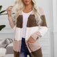 Color Block Open Front Pocketed Cardigan