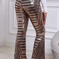 Sequin Striped High Waist Bootcut Pants