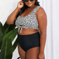 Marina West Swim Sanibel Crop Swim Top and Ruched Bottoms Set in Black