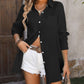 Textured Button Up Dropped Shoulder Shirt