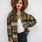 Plaid Button Up Collared Neck Jacket