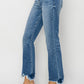 RISEN High Waist Raw Hem Flare Jeans