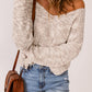 Heathered Chunky Knit Twisted Open Back Sweater