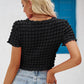 Round Neck Short Sleeve Crop Top