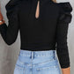 Mock Neck Puff Sleeve Bodysuit