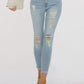 Distressed Skinny Cropped Jeans