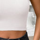 Halter Neck Ribbed Cropped Knit Top