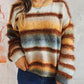 Striped Round Neck Long Sleeve Sweater