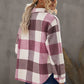 Plaid Button Up Dropped Shoulder Jacket