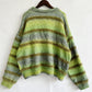 Striped Round Neck Long Sleeve Sweater