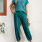 Round Neck Raglan Sleeve Tee and Long Pants Set