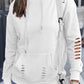 Cutout Dropped Shoulder Hoodie