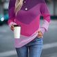 Color Block Round Neck Dropped Shoulder Sweater