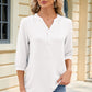 Notched Three-Quarter Sleeve T-Shirt