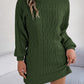 Cable-Knit Round Neck Sweater Dress