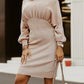 Round Neck Lantern Sleeve Dress