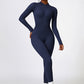 Half Zip Long Sleeve Active Jumpsuit