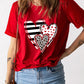 Heart Round Neck Short Sleeve T-Shirt