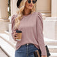 Round Neck Puff Sleeve Blouse