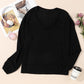 Waffle-Knit Pocketed V-Neck Blouse