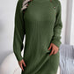 Decorative Button Turtleneck Sweater Dress