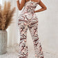 Printed Sleeveless Wide Leg Jumpsuit