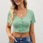 Frill Round Neck Short Sleeve T-Shirt