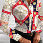 Printed Collared Neck Long Sleeve Shirt