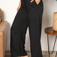 Double Take Drawstring Smocked Waist Wide Leg Pants